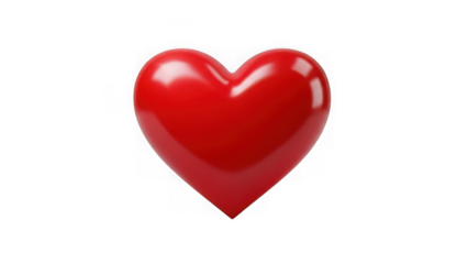 Red heart icon isolated on transparent background