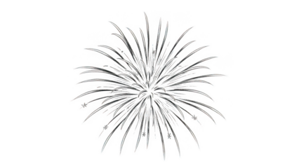 Firework explosion isolated on transparent background