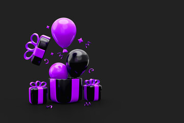 happy birthday card with balloons