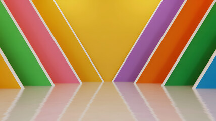 Colorful Geometric Diagonal Stripes Background with Bright Reflections and Bold Contrast