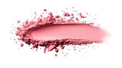 Pink Powder Brushstroke on Transparent Background