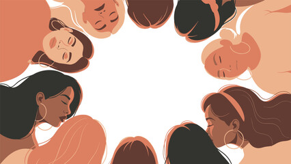 International women's day celebration silhouette isolated on transparent background