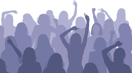 International women's day celebration silhouette isolated on transparent background