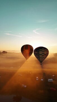 hot air balloon in flight