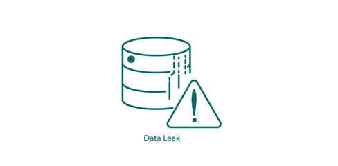 Database Server Data Leak Warning Alert Icon