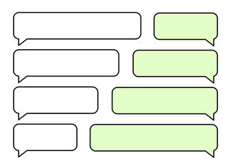 speech bubbles chat message text balloon green white outline flat colorful 