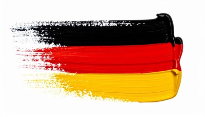 Brushstroke German Flag with Black, Red, and Gold Bands