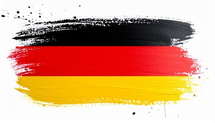 Brushstroke German Flag with Black, Red, and Gold Bands