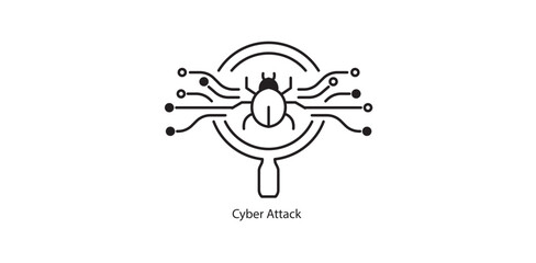 Cyber Attack Bug Detection Scan Icon