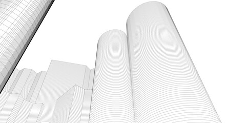 abstract modern architecture 3d illustration	