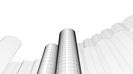 abstract modern architecture 3d illustration	