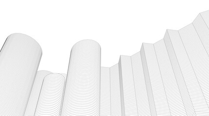 abstract modern architecture 3d illustration	