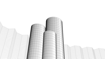 abstract modern architecture 3d illustration	