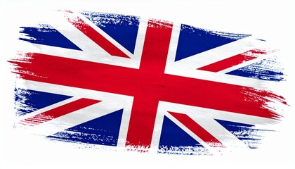 Brushstroke Union Jack with Red, White, and Blue Crosses