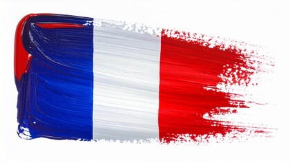 Brushstroke French Flag with Vertical Tricolor Bands