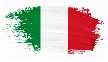 Brushstroke Italian Flag with Vertical Tricolor Bands