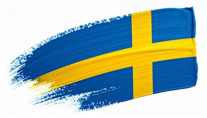 Stylized Swedish Flag with Brushstroke Texture