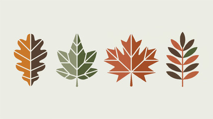 Fototapeta premium colorful autumn leaves on beige background