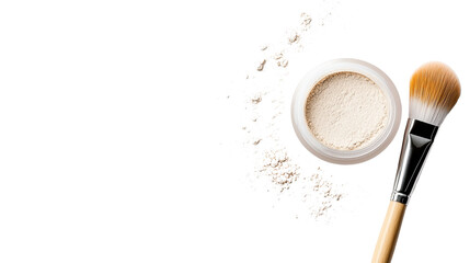 Powder with Brush on Transparent Background