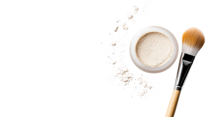 Powder with Brush on Transparent Background