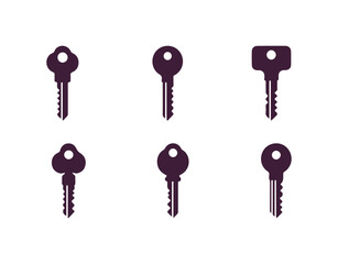 Colorful Vector Minimalist Key Icon Collection

