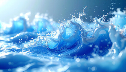 Oceanic Symphony: A dynamic visualization of ocean waves, with each crest and trough rendered in exquisite detail, creating an image of immense power and serene beauty.