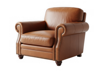 Brown leather armchair