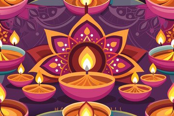 Diya isolated on white background Vector