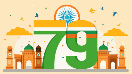 Independence day isolated on white background Vector