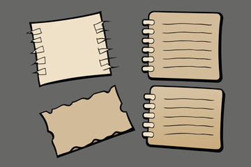 Notebook pages isolated on white background Vector