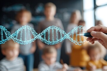 Understanding DNA through a lesson involving students in a science class with visual aids and hands-on activities