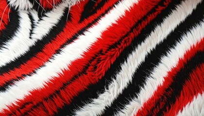 red black and white tiger/zebra striped fur design pattern