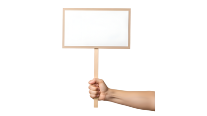 Hand holding blank sign