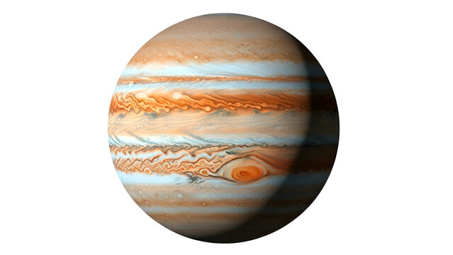 Vast jupiter with distinctive bands