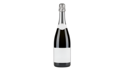 Elegant champagne bottle with silver foil