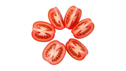 Sliced tomatoes arranged in a circle