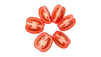 Sliced tomatoes arranged in a circle