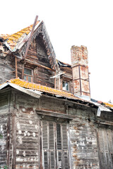 Abandoned wooden house shows decay