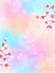 Cherry blossoms with soft pastel colors in a watercolor style  