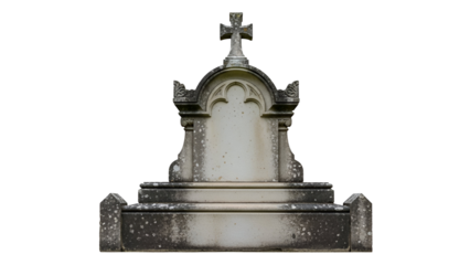 Antique gothic tombstone with cross