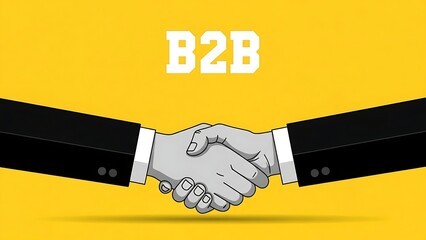 Depiction of a professional handshake symbolizing a successful business-to-business transaction and partnership agreement, highlighting corporate collaboration