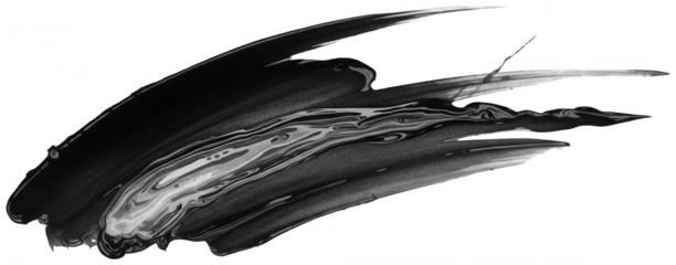 Abstract black ink splash paint stroke element for design projects