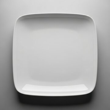 Empty square ceramic plate
