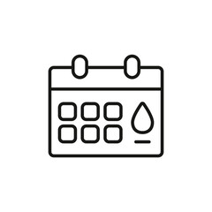 Menstrual calendar icon. Period calendar. Vector. Line style.