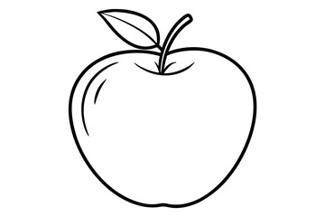 Fresh Minimalist Apple Sketch &ndash; Healthy Nutrition Food Illustration