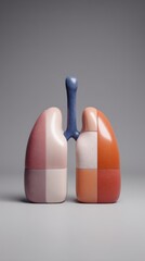 curved lung silhouette with sky blue gradient and left copy space