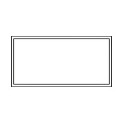 Obraz premium A rectangular shape with double borders is centered on a plain white background viewed directly from the front.