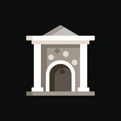 Fototapeta premium Classic Greek Style Building Front Illustration.