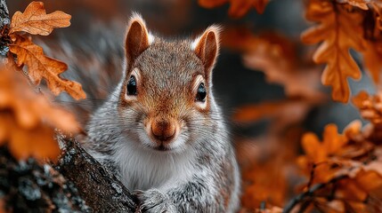 Close-up of a squirrel amidst autumn leaves (2)