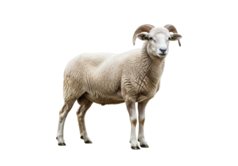 ram with horns isolated on white background